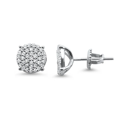 Sterling Silver 6mm Micro Pave Round CZ Stud Earrings
