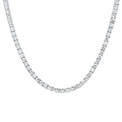 Sterling Silver 6mm Round Cubic Zirconia Necklace