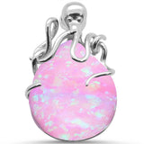 Sterling Silver Pink Lab Opal Octapus Pendant