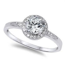 Load image into Gallery viewer, Sterling Silver Halo Style Clear CZ Promise Ring