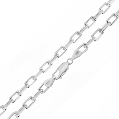 Sterling Silver 5mm Anchor Diamond Cut Chain with Lobster Clasp Closure