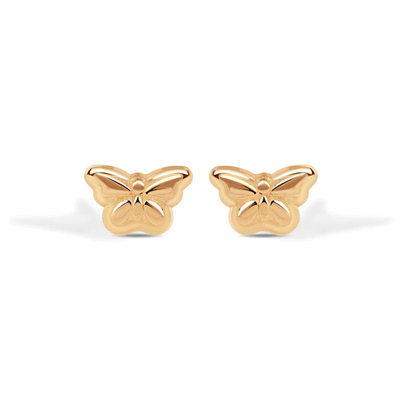 14K Butterfly Screw Back Earrings