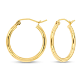 14K Yellow Gold 2mm Wire Hoop Earrings