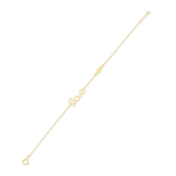 14K Yellow Gold Love Engravable Bar Adjustable Bracelet