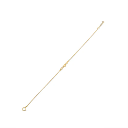14K Yellow Gold Three Hearts Charm Adjustable Bracelet