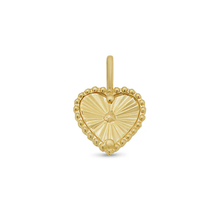 Load image into Gallery viewer, 14K Yellow Gold Diamond Cut Beaded Heart Pendant