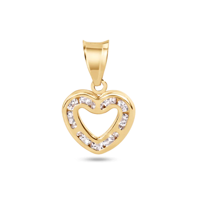 14K Yellow Gold 8.5mm Heart CZ Pendant