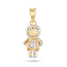 Load image into Gallery viewer, 14K Yellow Gold Boy Clear CZ Pendant