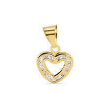 Load image into Gallery viewer, 14K Yellow Gold Heart Clear CZ Pendant