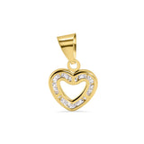 14K Yellow Gold Heart Clear CZ Pendant