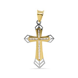 14K Yellow Gold Cross Clear CZ Pendant