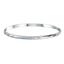 Load image into Gallery viewer, Sterling Silver Rhodium Plated Flat Bangle