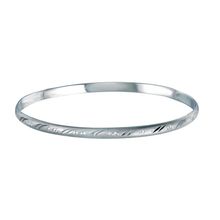 Load image into Gallery viewer, Sterling Silver Rhodium Plated 65mm Flat Bangle