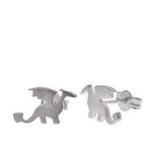 Load image into Gallery viewer, Sterling Silver Rhodium Plated Dragon Stud Earring