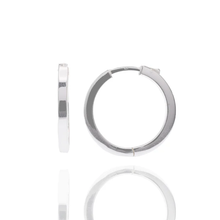 Load image into Gallery viewer, Sterling Silver Rhodium Plated Hoop Earring