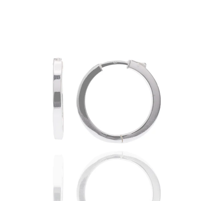 Sterling Silver Rhodium Plated Hoop Earring