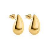 Sterling Silver Gold Plated Pear Shaped Stud Earring