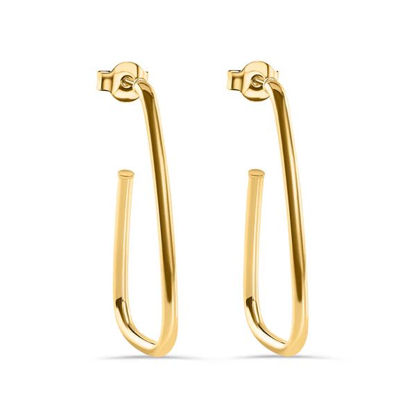 Sterling Silver Gold Plated Semi Triangle Earring