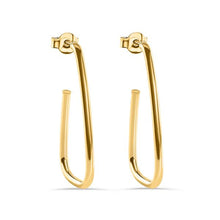 Load image into Gallery viewer, Sterling Silver Gold Plated Semi Triangle Earring