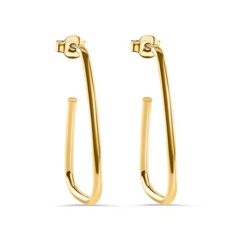 Sterling Silver Gold Plated Semi Triangle Earring