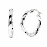 Sterling Silver Twisted Hoop Earrings
