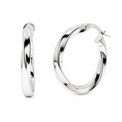 Sterling Silver Twisted Hoop Earrings