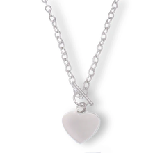 Load image into Gallery viewer, Sterling Silver High Polished Heart Charm Necklace