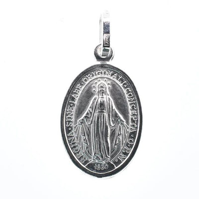 Sterling Silver Rhodium Plated Maria Concepita Senza Peccato Pendant