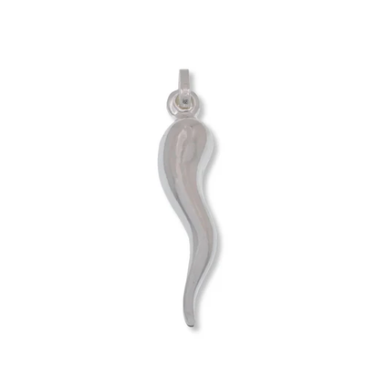 Italian Sterling Silver High Polished Horn Pendant