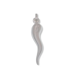 Italian Sterling Silver High Polished Horn Pendant