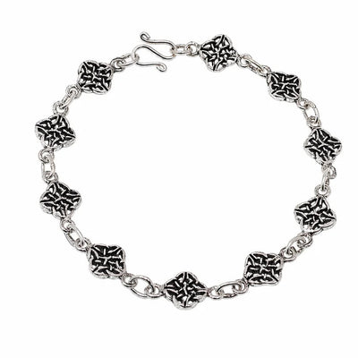 Sterling Silver Oxidized Celtic Flower Bracelet