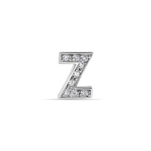 Load image into Gallery viewer, Sterling Silver Rhodium Plated Clear CZ Z Letter Alphabet Clear CZ Stud Single Earring