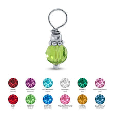 Load image into Gallery viewer, Sterling Silver Rhodium Plated Crystal Birthstone Charm Pendant