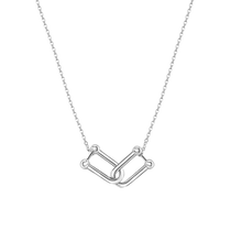 Load image into Gallery viewer, Sterling Silver Rhodium Plated Locking Design Necklace