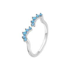 Sterling Silver Turquoise Wave Ring
