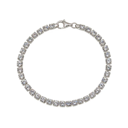 Sterling Silver Tennis Square Clear CZ Bracelet