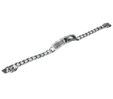 Sterling Silver Anti Tarnish Non Plated Curb Nugget ID Bracelet