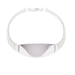 Sterling Silver Anti Tarnish Non Plated Double Curb Link Arrow ID Bracelet