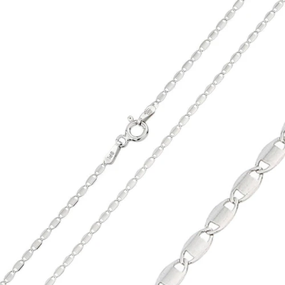 Italian Sterling Silver Rhodium Plated Confetti Chain 030-1.6 MM with Spring Clasp Closure