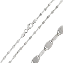 Load image into Gallery viewer, Italian Sterling Silver Rhodium Plated Alternating Lock Oval Confetti Chain 030-2.5 MM with Lobster Clasp Closure