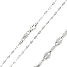 Load image into Gallery viewer, Italian Sterling Silver Rhodium Plated Diamond Cut Open Confetti Chain 030 with Lobster Clasp Closure