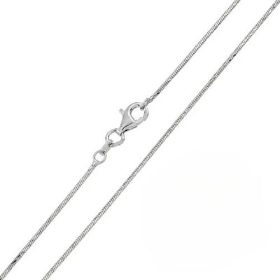 Pack of 6 Sterling Silver Rhodium Plated Twisted DC Round Snake 020 Chain
