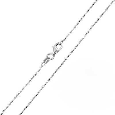 Pack of 6 Sterling Silver Rhodium Plated Twisted Diamond Cut Cardono 015 Chain