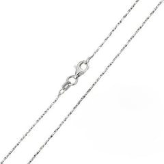 Pack of 6 Sterling Silver Rhodium Plated Twisted Diamond Cut Cardono 015 Chain