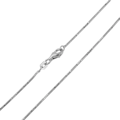 Pack of 6 Sterling Silver Rhodium Plated Round 4DC Snake 1mm-025 Chain with Spring Clasp