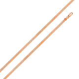 Italian Sterling Silver Rose Gold Plated Miami Curb Chain 080-2.6mm with Lobster Clasp Closure