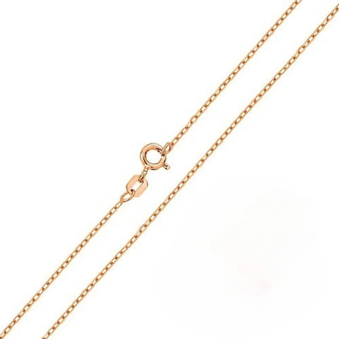 Sterling Silver Rose Gold Plated Cable Chain-1mm(Pack of 6)