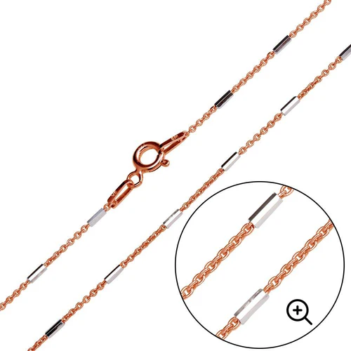 Sterling Silver Rose Gold Plated 6 Sided Diamond Cut 1.1mm Tube Chains