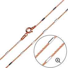 Load image into Gallery viewer, Sterling Silver Rose Gold Plated 6 Sided Diamond Cut 1.1mm Tube Chains