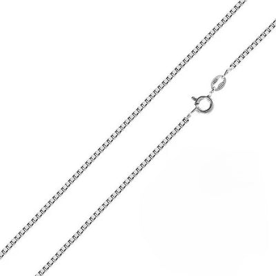 Pack of 6 Sterling Silver Rhodium Plated Box 0.8mm-015 Chain